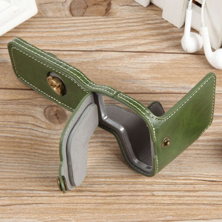 For Canon EOS R8 1/4 inch Thread PU Leather Camera Half Case Base(Green)