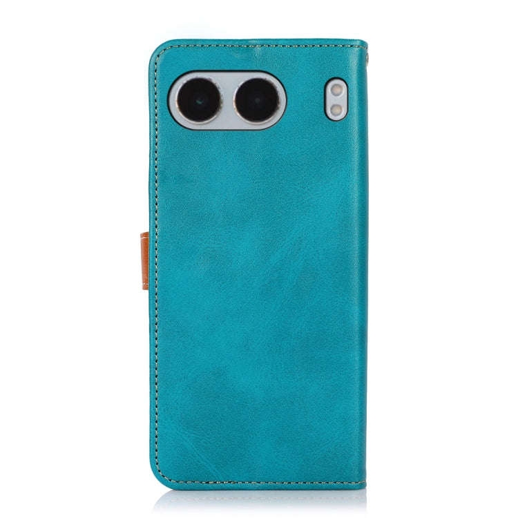 For OnePlus Nord 4 KHAZNEH Dual-color Cowhide Texture Flip Leather Phone Case(Blue)