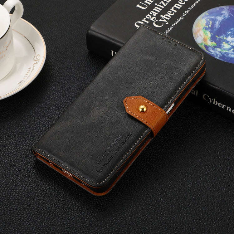 For OnePlus Nord 4 KHAZNEH Dual-color Cowhide Texture Flip Leather Phone Case(Black)