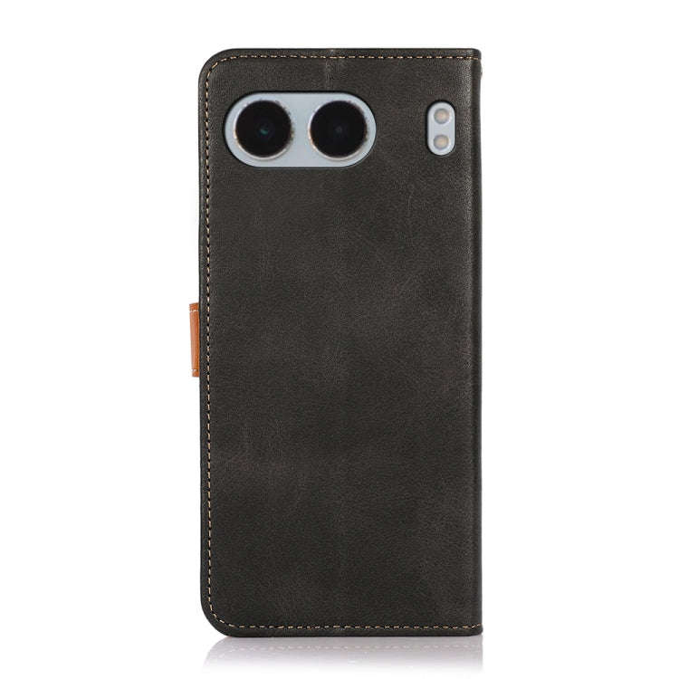For OnePlus Nord 4 KHAZNEH Dual-color Cowhide Texture Flip Leather Phone Case(Black)