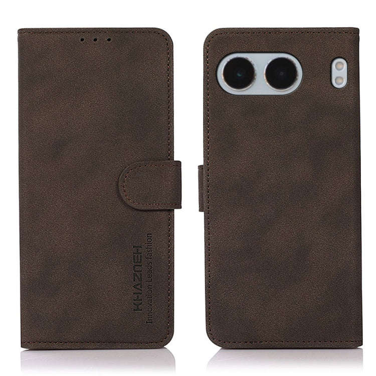 For OnePlus Nord 4 KHAZNEH Matte Texture Leather Phone Case(Brown)