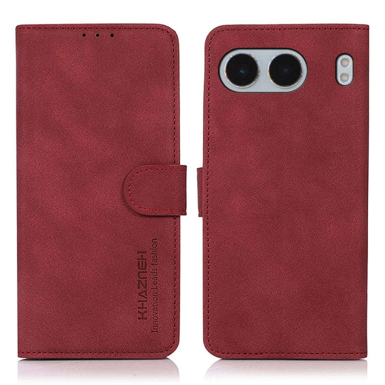 For OnePlus Nord 4 KHAZNEH Matte Texture Leather Phone Case(Red)