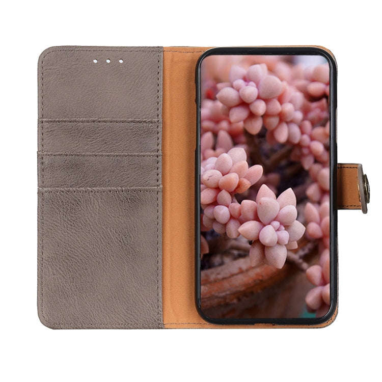 For OnePlus Nord 4 KHAZNEH Cowhide Texture Flip Leather Phone Case(Khaki)