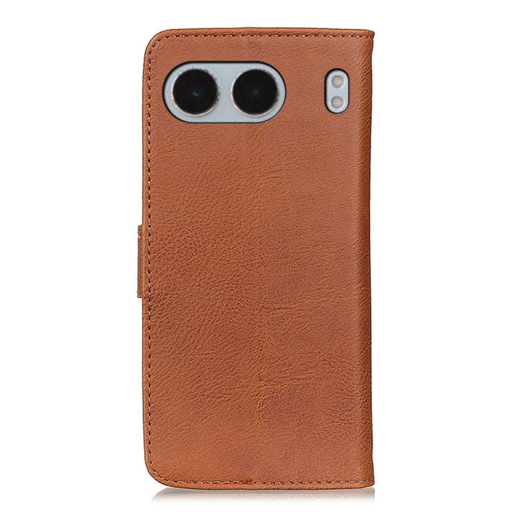 For OnePlus Nord 4 KHAZNEH Cowhide Texture Flip Leather Phone Case(Brown)