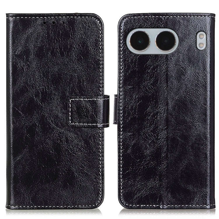 For OnePlus Nord 4 Retro Crazy Horse Texture Leather Phone Case(Black)