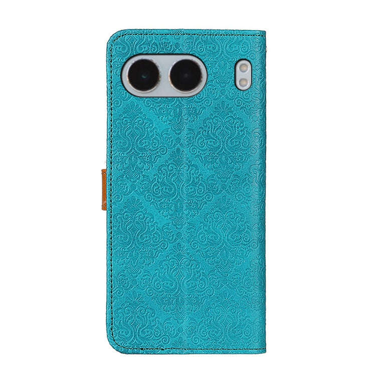 For OnePlus Nord 4 European Floral Embossed Flip Leather Phone Case(Blue)