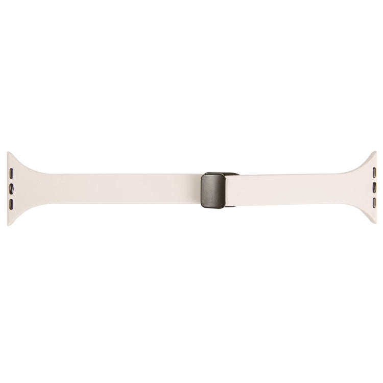 For Apple Watch Series 9 41mm Magnetic Buckle Slim Silicone Watch Band(Starlight)