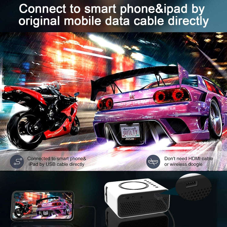 T300S 320x240 24ANSI Lumens Mini LCD Projector Supports Wired & Wireless Same Screen, Specificati...