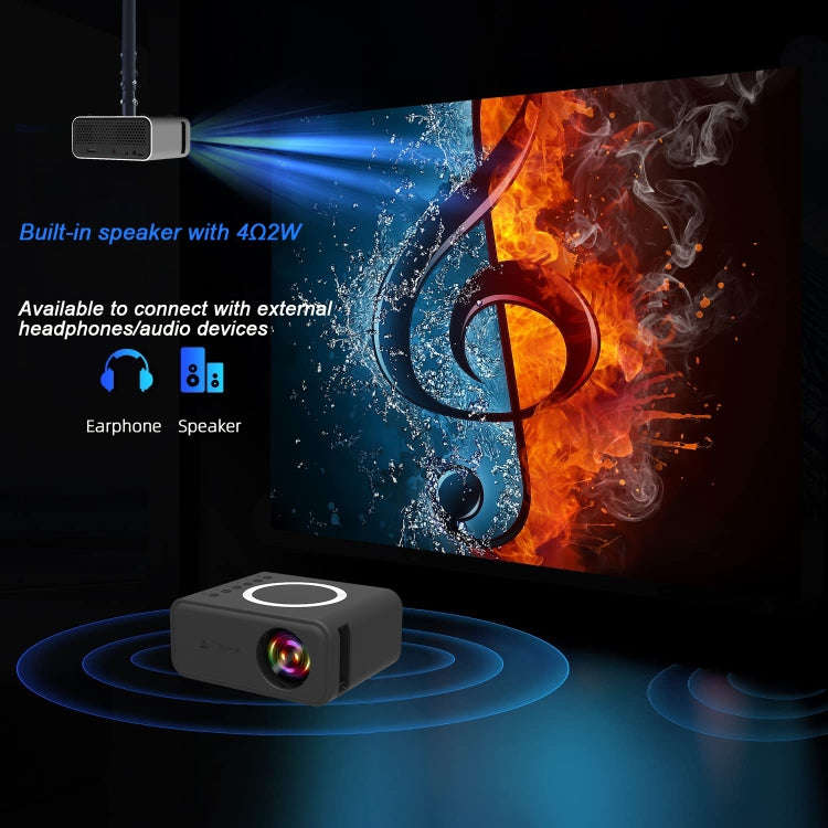 T300S 320x240 24ANSI Lumens Mini LCD Projector Supports Wired & Wireless Same Screen, Specificati...