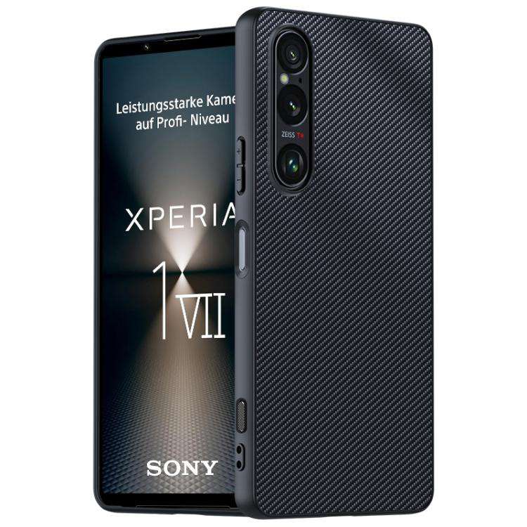 For Sony Xperia 1 VII Ultra-thin Carbon Fiber Texture Printing Phone Case(Black)