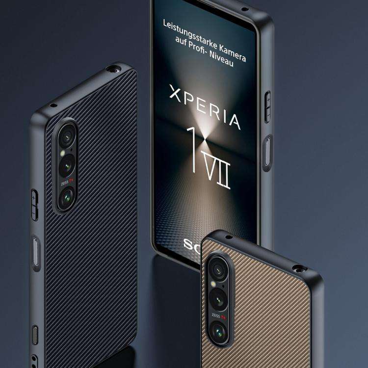 For Sony Xperia 1 VII Ultra-thin Carbon Fiber Texture Printing Phone Case(Black Red)