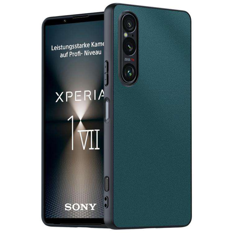 For Sony Xperia 1 VII Ultra-thin Plain Skin Leather Phone Case(Green)