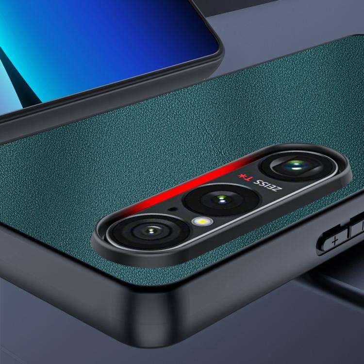 For Sony Xperia 1 VII Ultra-thin Plain Skin Leather Phone Case(Green)