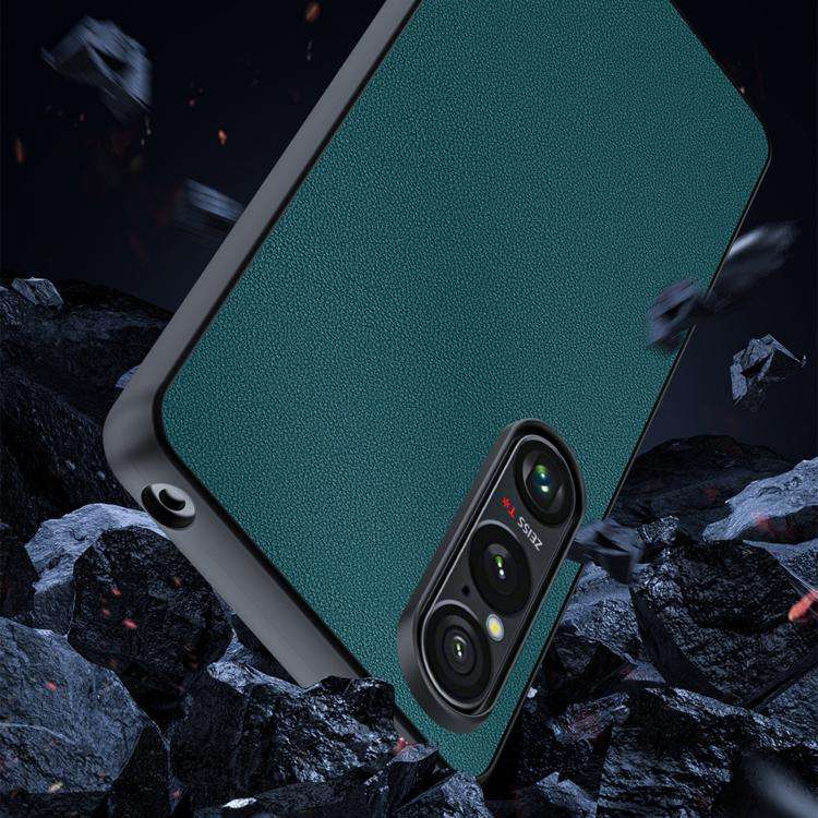 For Sony Xperia 1 VII Ultra-thin Plain Skin Leather Phone Case(Green)