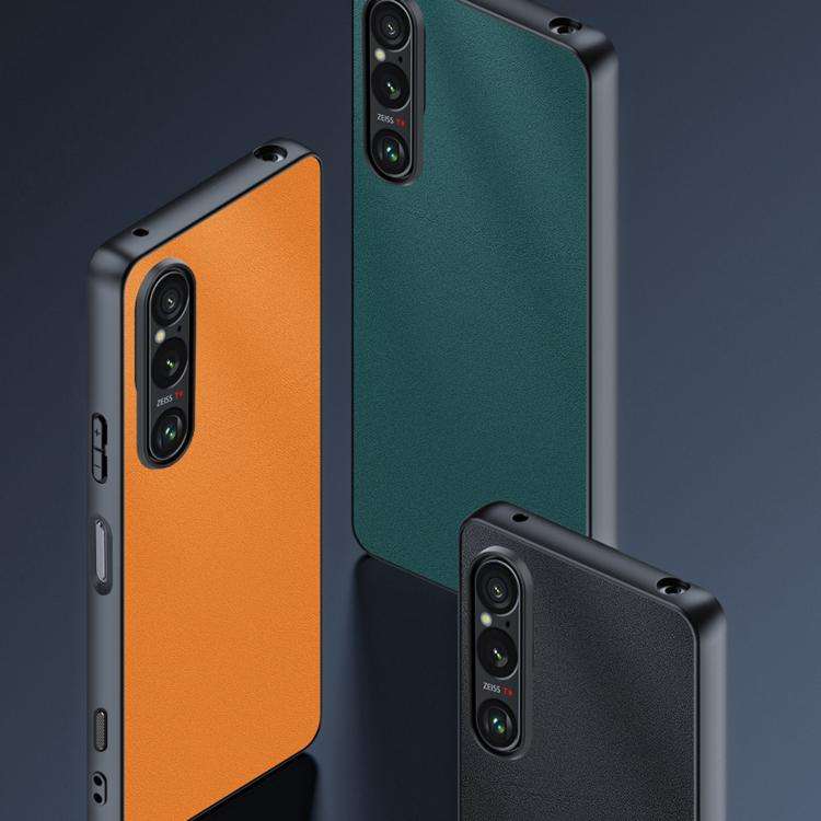 For Sony Xperia 1 VII Ultra-thin Plain Skin Leather Phone Case(Orange)