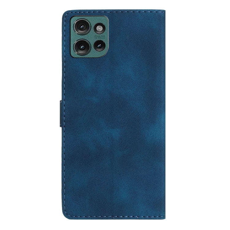 For Motorola Edge 50 5G Flower Butterfly Embossing Pattern Leather Phone Case(Blue)