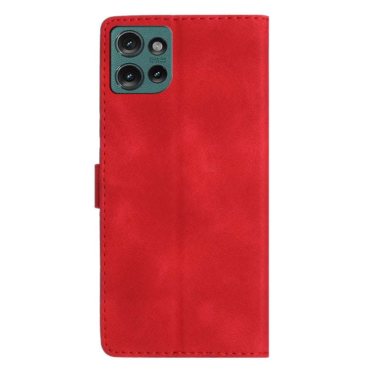 For Motorola Edge 50 5G Flower Butterfly Embossing Pattern Leather Phone Case(Red)