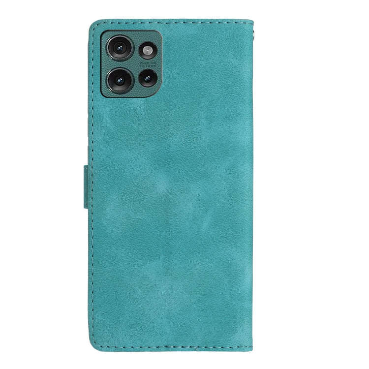 For Motorola Edge 50 5G Flower Butterfly Embossing Pattern Leather Phone Case(Sky Blue)