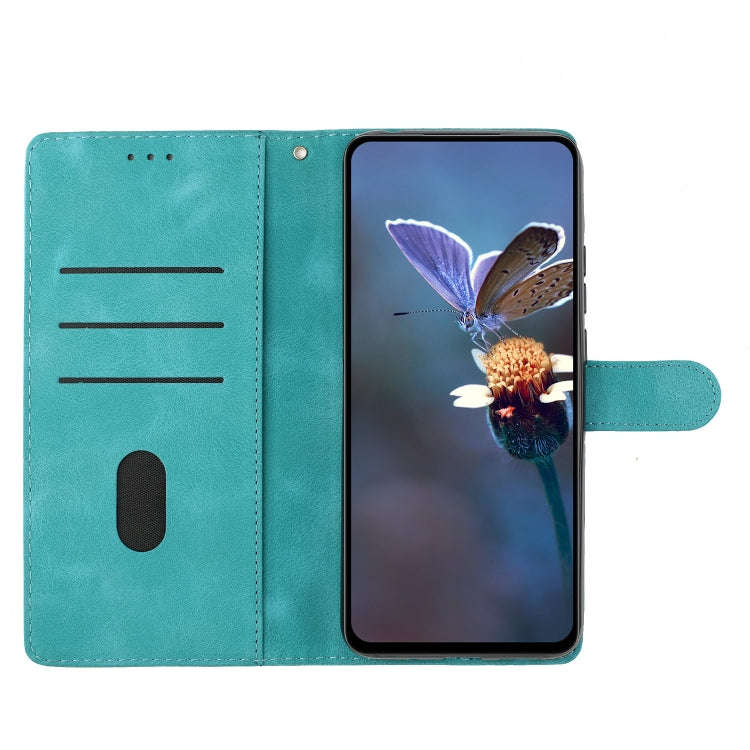 For Motorola Edge 50 5G Flower Butterfly Embossing Pattern Leather Phone Case(Sky Blue)