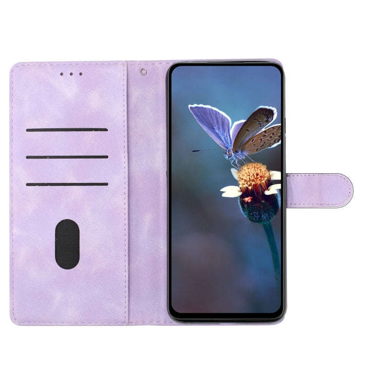 For Motorola Edge 50 5G Flower Butterfly Embossing Pattern Leather Phone Case(Purple)