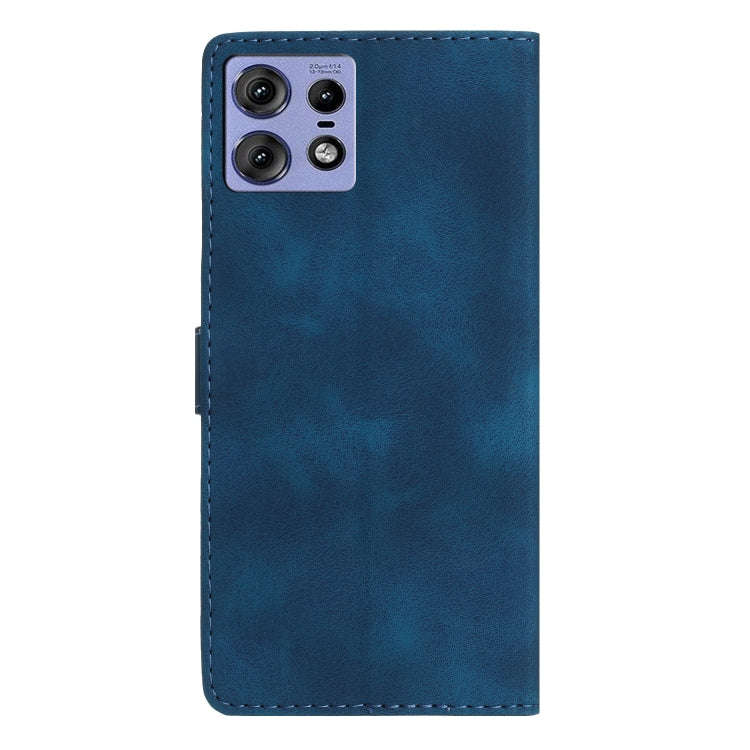 For Motorola Edge 50 Pro Flower Butterfly Embossing Pattern Leather Phone Case(Blue)