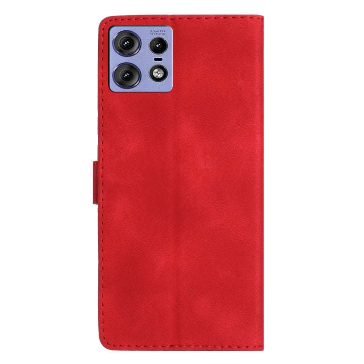 For Motorola Edge 50 Pro Flower Butterfly Embossing Pattern Leather Phone Case(Red)
