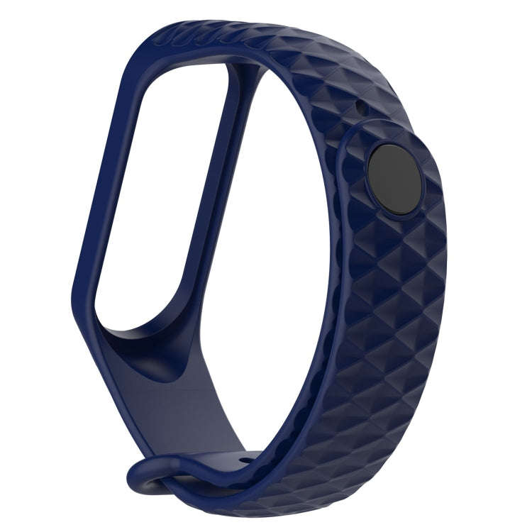 For Xiaomi 3 / 4 Strap Diamond Texture Silicone Watch Band, Belt Length23cm(Navy Blue)