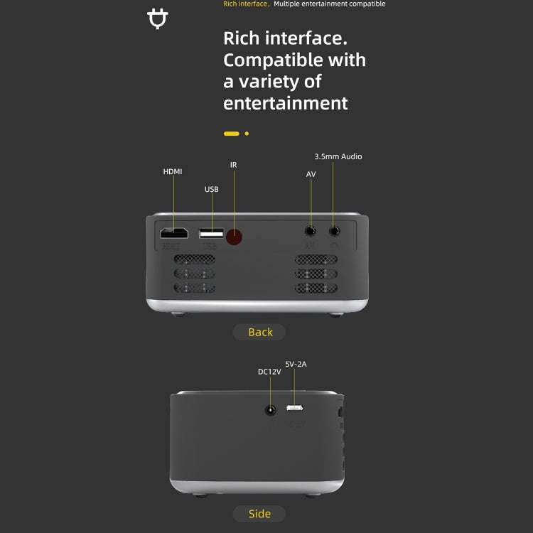 T20 320x240 400 Lumens Basic Version Portable Home Theater LED HD Digital Projector, Plug Type:UK...
