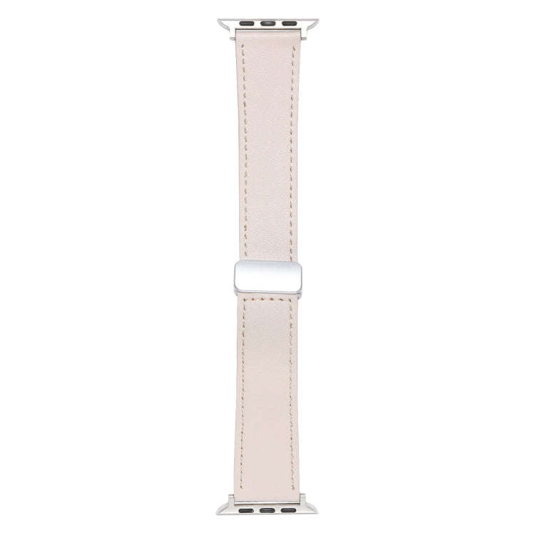For Apple Watch SE 2023 40mm Magnetic Buckle Skin Feel Leather Watch Band(Apricot)