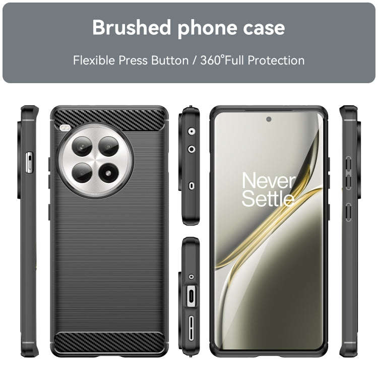 For OnePlus Ace 3 Pro Brushed Texture Carbon Fiber TPU Phone Case(Black)