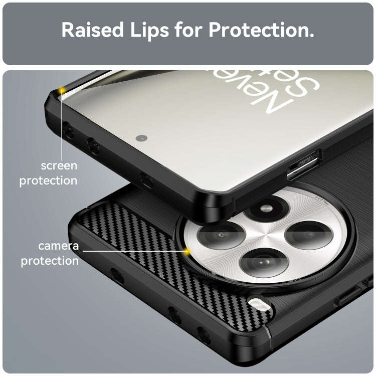 For OnePlus Ace 3 Pro Brushed Texture Carbon Fiber TPU Phone Case(Black)