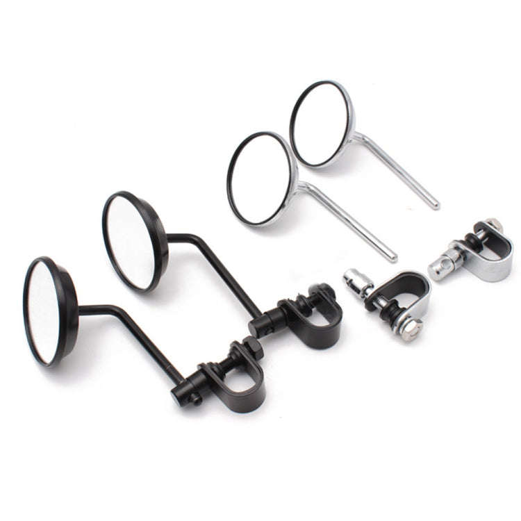 SF-127 Motorcycle Small Round Rearview Mirror Reversing Mirror(Black)