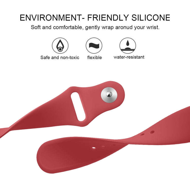 For Fitbit Versa 2 / Fitbit Versa / Fitbit Versa Lite Solid Color Silicone Watch Band, Size:L(Red)