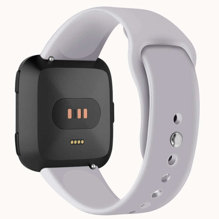 For Fitbit Versa 2 / Fitbit Versa / Fitbit Versa Lite Solid Color Silicone Watch Band, Size:L(Grey)