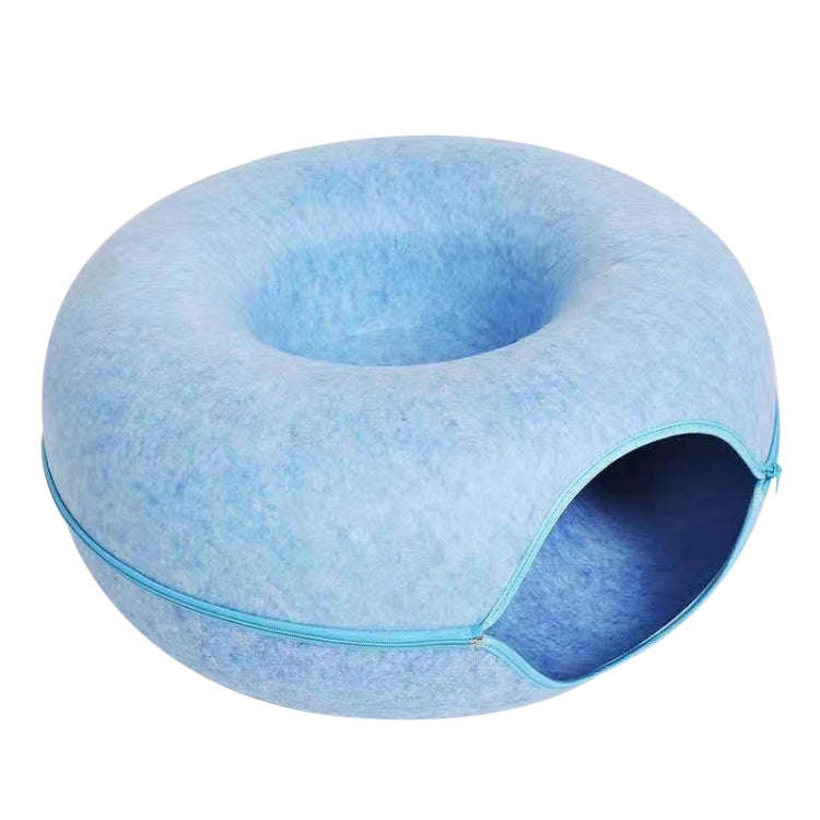 Round Wool Felt Cat Litter Tunnel Cat Litter, Size:50x50x20cm(Blue)