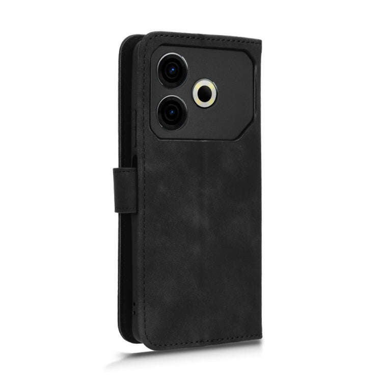 For Tecno Pova 6 Neo Skin Feel Magnetic Flip Leather Phone Case(Black)