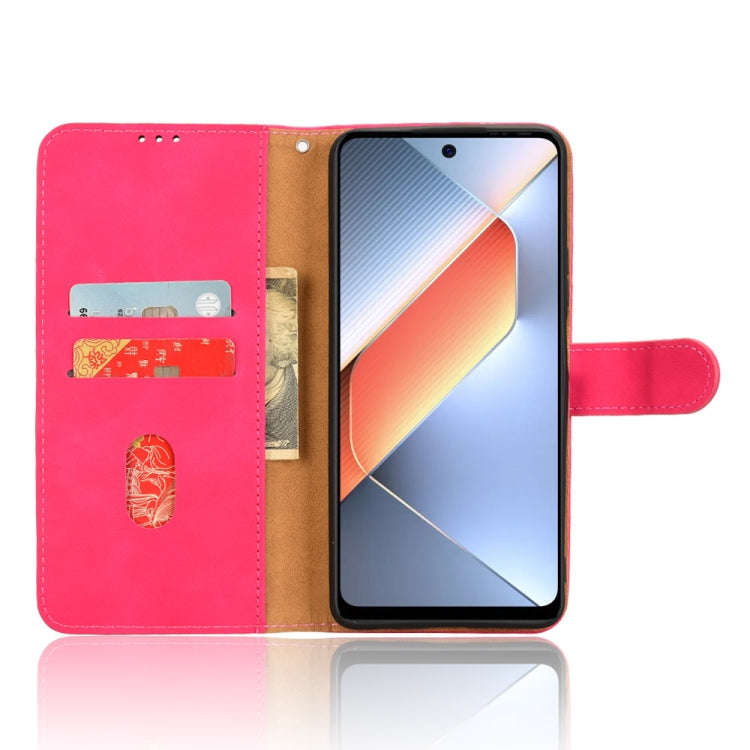 For Tecno Pova 6 Neo Skin Feel Magnetic Flip Leather Phone Case(Rose Red)
