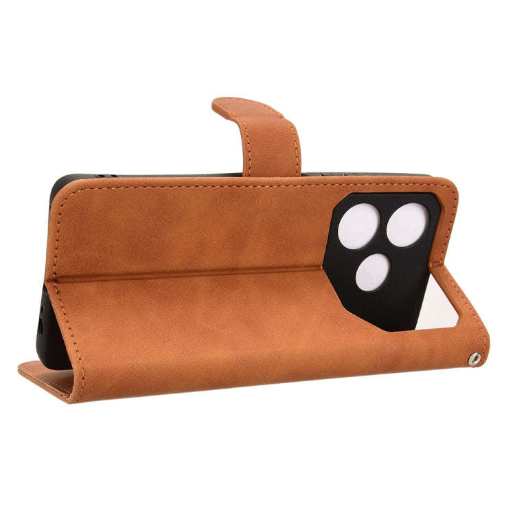 For Tecno Pova 6 Neo Skin Feel Magnetic Flip Leather Phone Case(Brown)