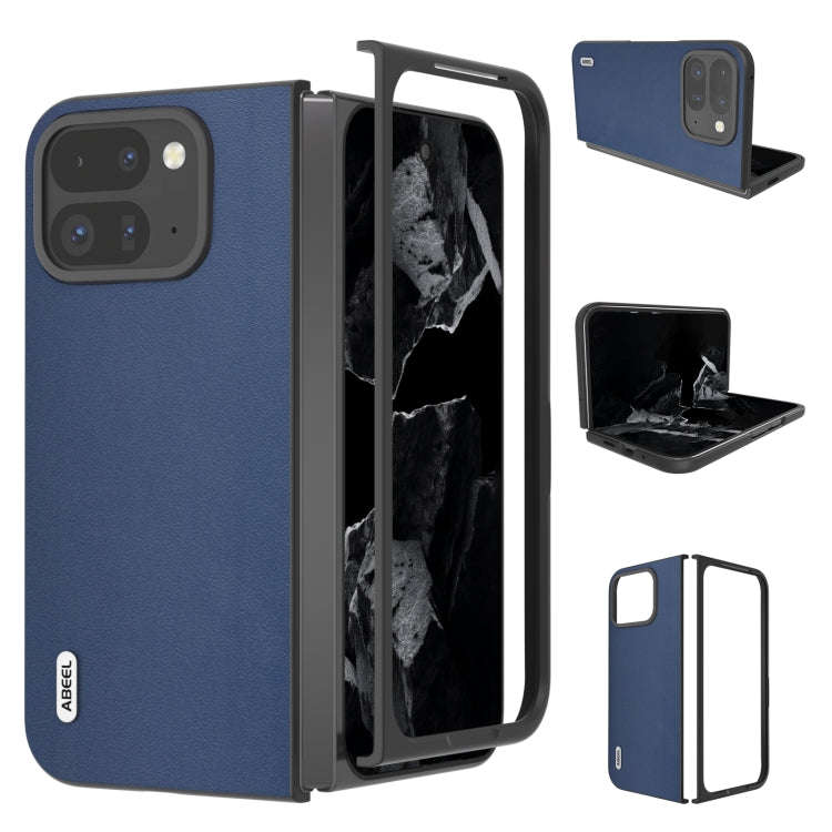 For Google Pixel 9 Pro Fold ABEEL Genuine Leather Xiaoya Series Phone Case(Blue)