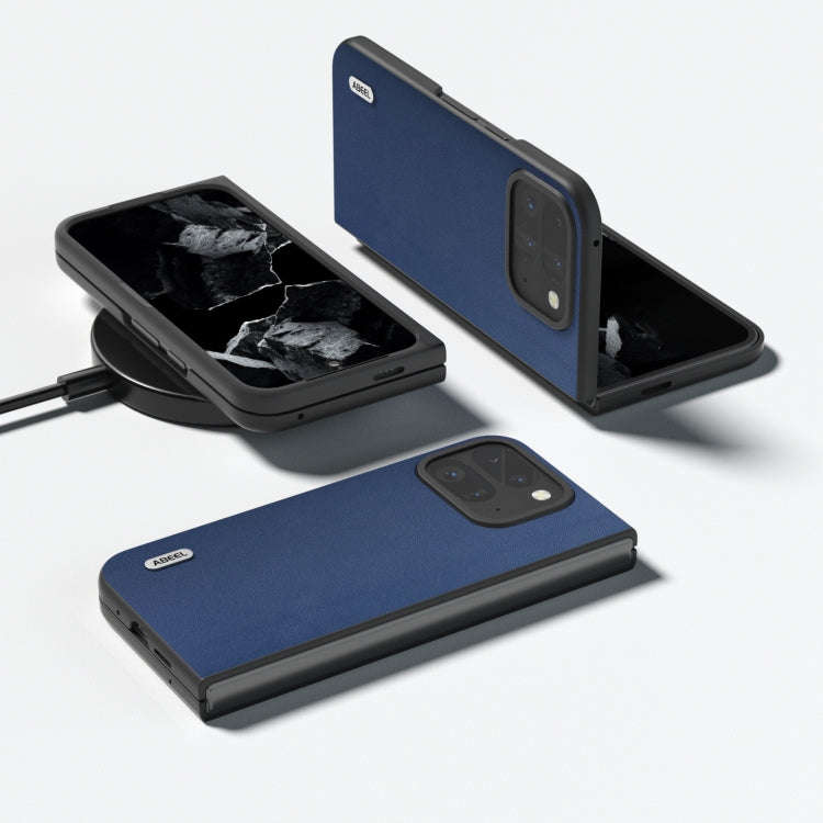 For Google Pixel 9 Pro Fold ABEEL Genuine Leather Xiaoya Series Phone Case(Blue)