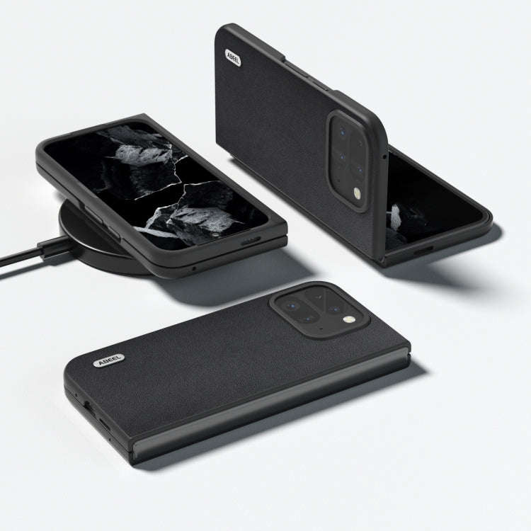 For Google Pixel 9 Pro Fold ABEEL Genuine Leather Xiaoya Series Phone Case(Black)