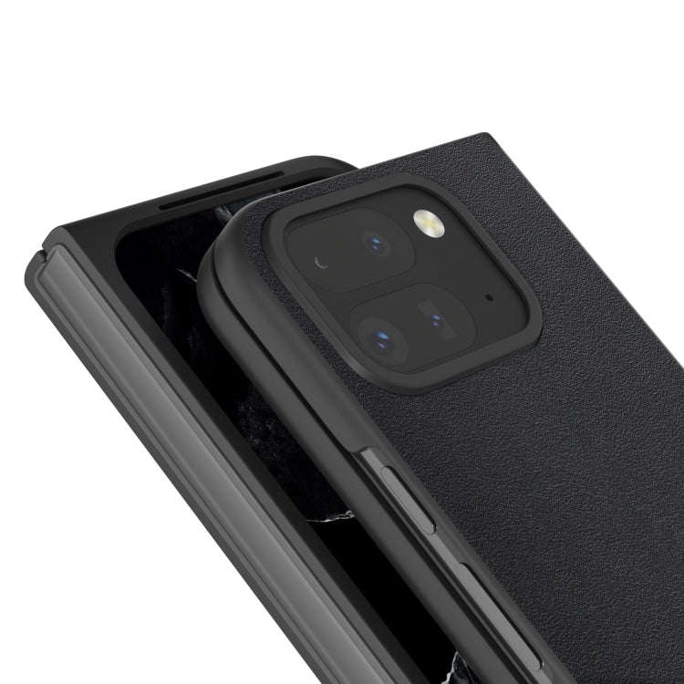 For Google Pixel 9 Pro Fold ABEEL Genuine Leather Xiaoya Series Phone Case(Black)