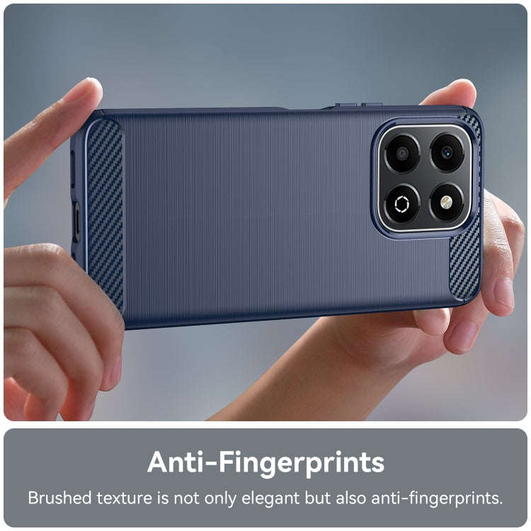 For Honor X6b Brushed Texture Carbon Fiber TPU Phone Case(Blue)