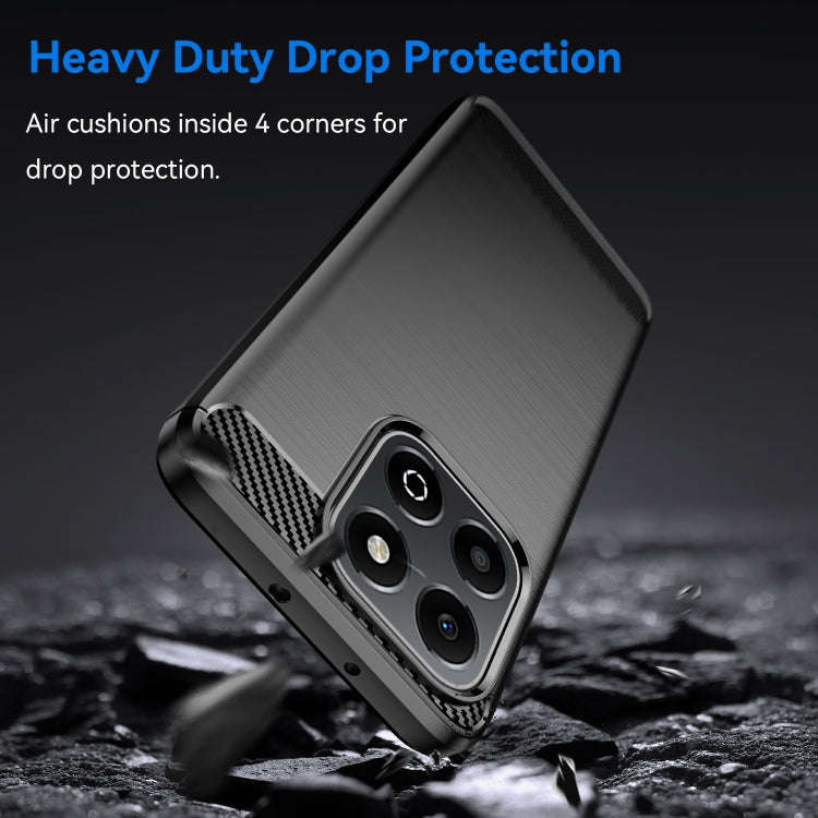 For Honor X6b Brushed Texture Carbon Fiber TPU Phone Case(Black)