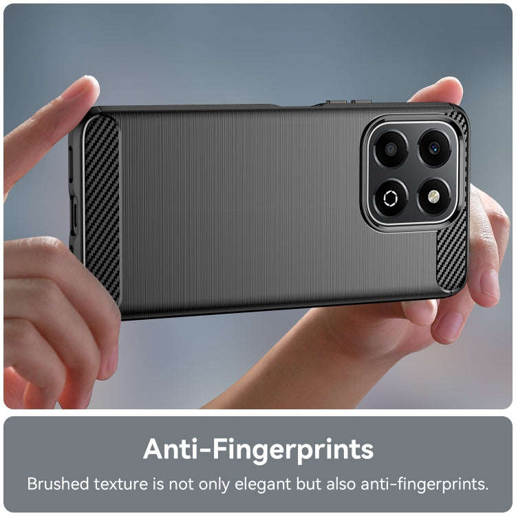 For Honor X6b Brushed Texture Carbon Fiber TPU Phone Case(Black)