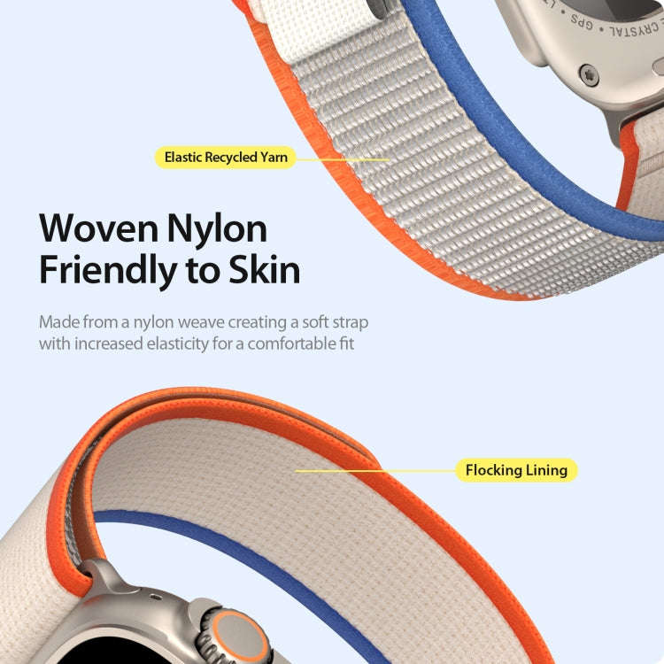 For Apple Watch Ultra 2 49mm DUX DUCIS YJ Series Nylon Watch Band(Orange Beige)