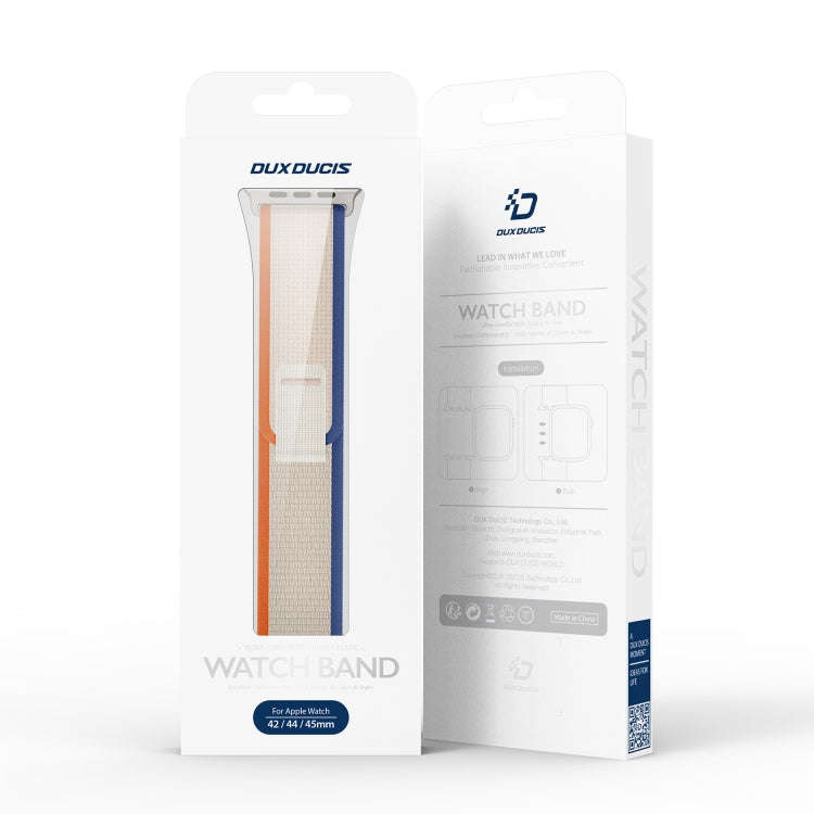 For Apple Watch Ultra 2 49mm DUX DUCIS YJ Series Nylon Watch Band(Orange Beige)