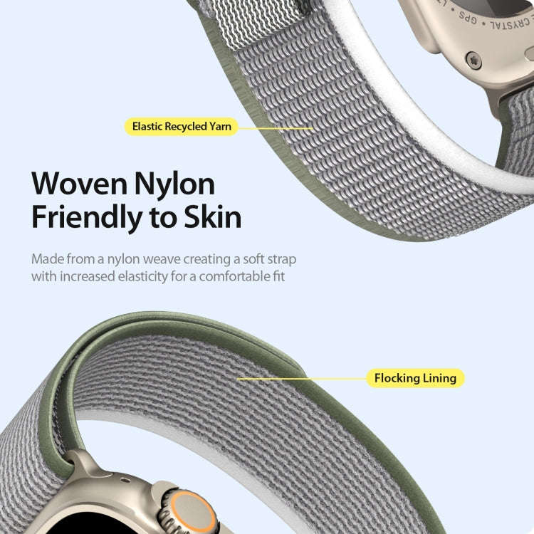 For Apple Watch Ultra 2 49mm DUX DUCIS YJ Series Nylon Watch Band(Green Grey)
