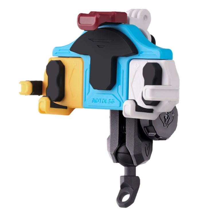 MOTOSLG Crab Motorcycle Phone Clamp Bracket L-Type Rear Mirror Mount with Anti-theft Lock(Yellow ...