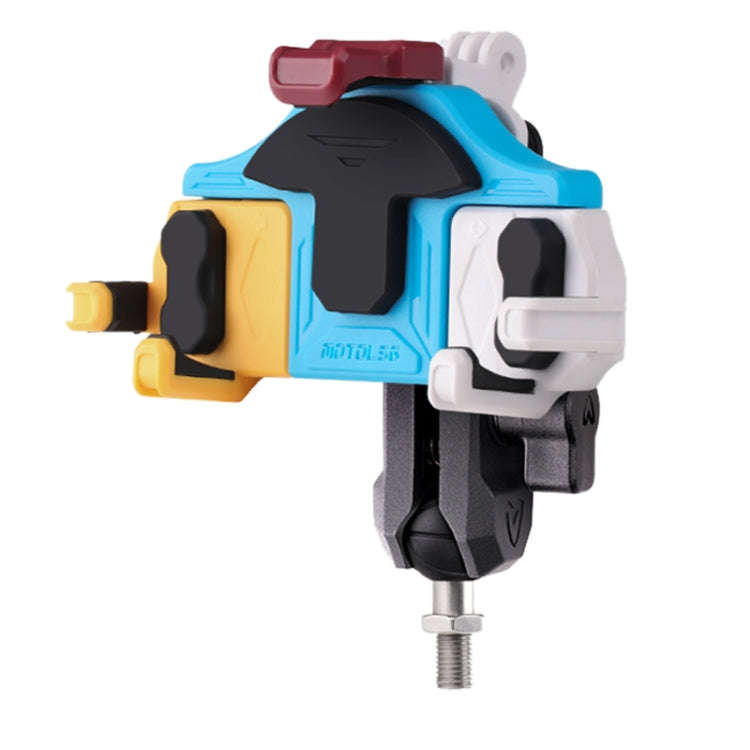 MOTOSLG Crab Motorcycle Phone Clamp Bracket M10 Ballhead Mount(Yellow Blue White)